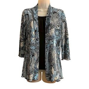 CARROLL REED CLASSICS Tank Top Attached Open 3/4 Sleeve Cover Up Blouse -1 Piece